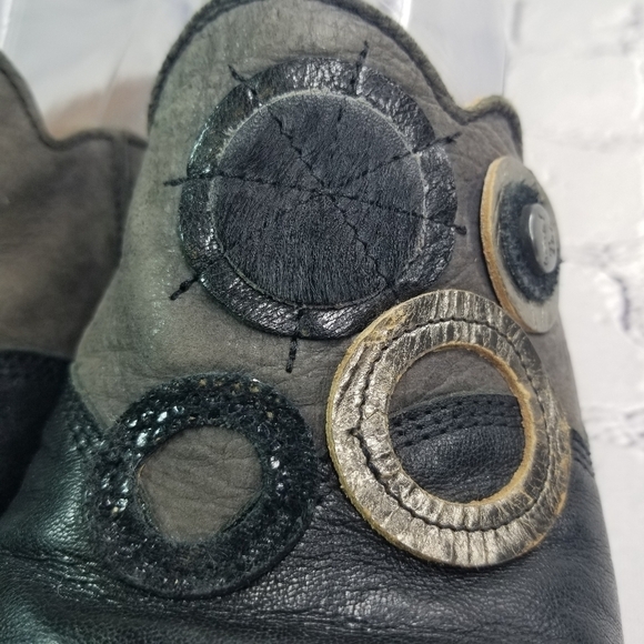 Think! Julia gray black leather cork comfort mules clog sandals - Picture 11 of 12